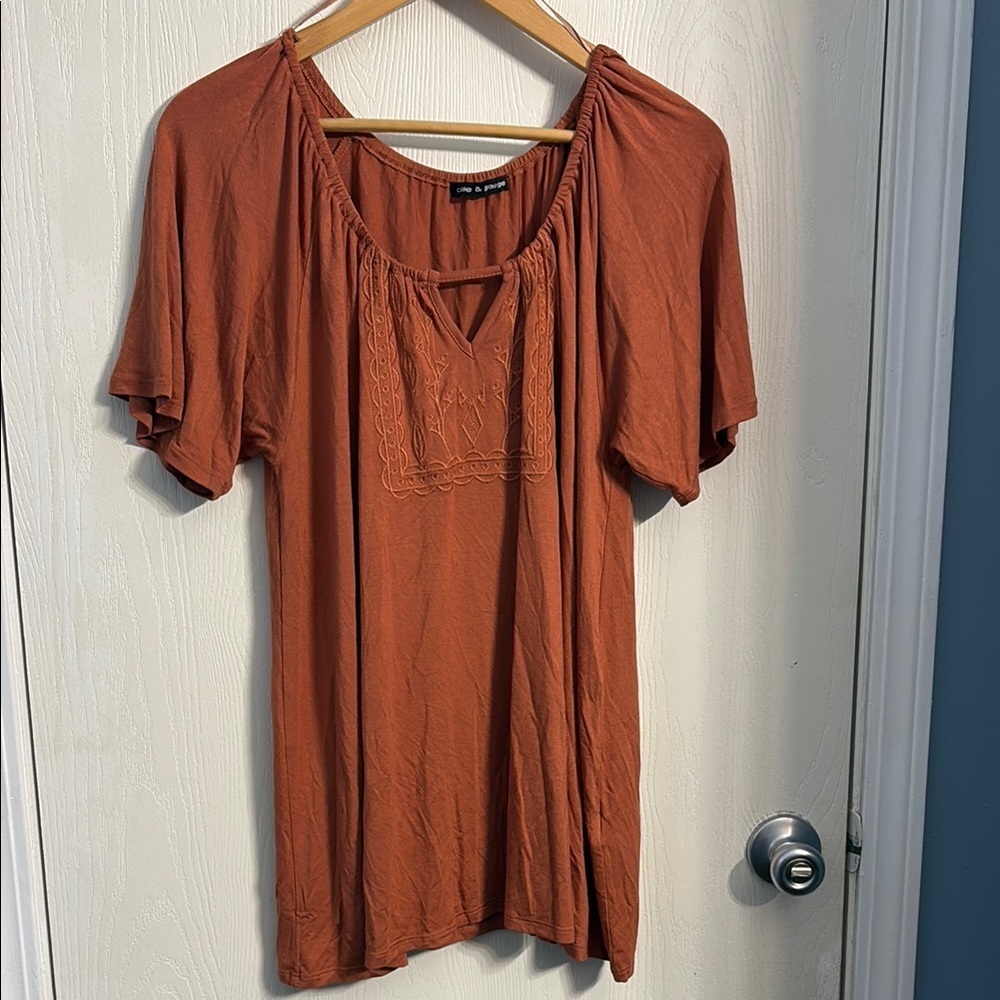 Cable & Gauge Rust Blouse